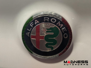 Alfa Romeo Giulia Carbon Fiber Rear Emblem Frame Trim - Italian Theme